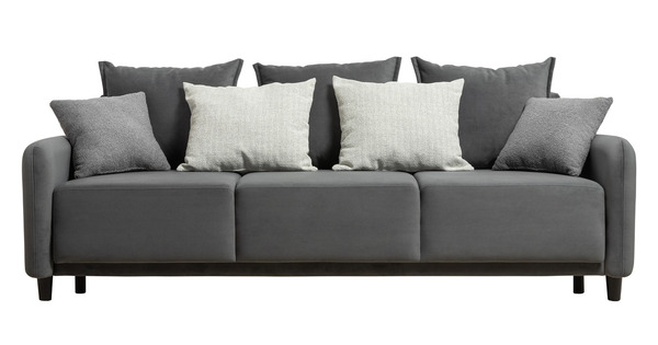 Диван-кровать прямой Дакота ТД 586 велюр Vendetta 11 графитовый серый, Albus Zemin 1735 z1 col 2 белый, Romeo 06