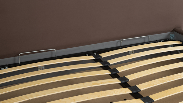 Кровать Микаса 160 велюр шоколадный, светло-серый с ортопедическим основанием и подъемным механизмом