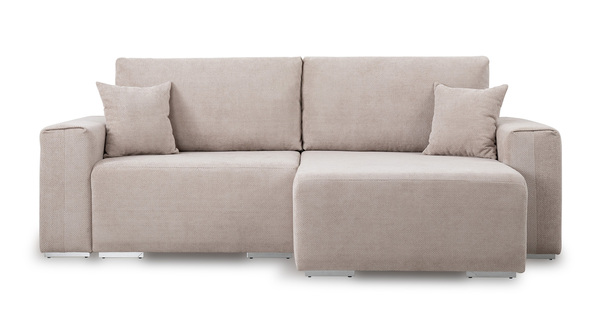 Диван-кровать угловой Оксфорд 710 композиция 1, шенилл Muza 04 светло-бежевый, модульная система, сборка на любую сторону