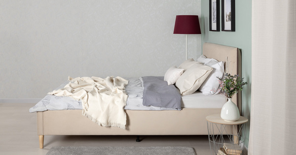 Кровать Микаса 160 велюр светлый бежевый, шоколадный с ортопедическим основанием и подъемным механизмом