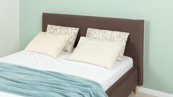 Кровать Микаса 160 велюр шоколадный, светло-серый с ортопедическим основанием и подъемным механизмом