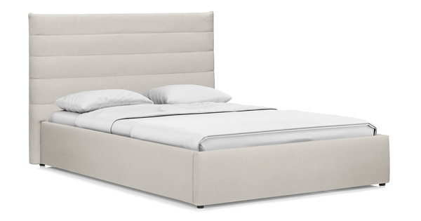 Кровать Амалия 140 велюр светло-бежевый с ортопедическим основанием и подъемным механизмом