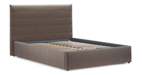 Кровать Амалия 140 велюр серо-коричневый с ортопедическим основанием и подъемным механизмом