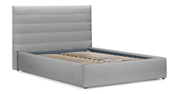 Кровать Амалия 140 велюр серебристый серый с ортопедическим основанием и подъемным механизмом