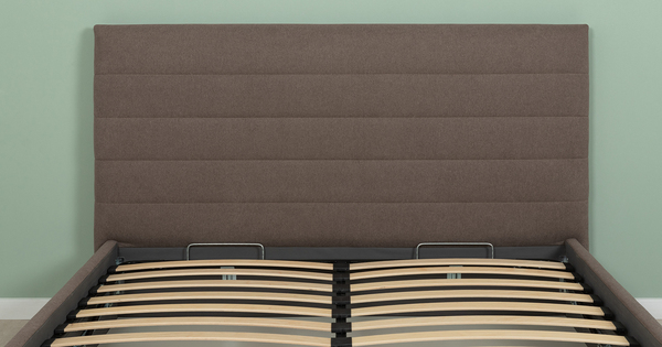 Кровать Амалия 160 велюр серо-коричневый с ортопедическим основанием и подъемным механизмом