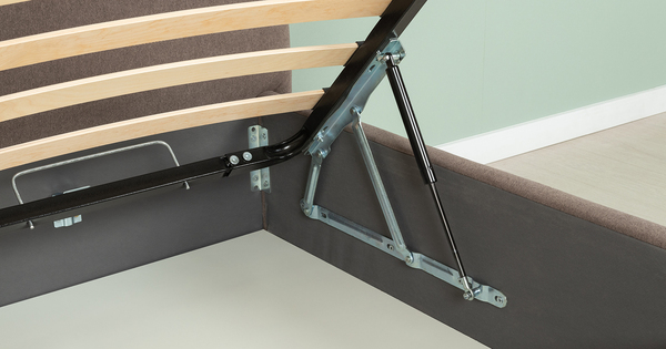 Кровать Амалия 160 велюр серо-коричневый с ортопедическим основанием и подъемным механизмом