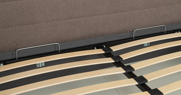 Кровать Амалия 160 велюр серо-коричневый с ортопедическим основанием и подъемным механизмом