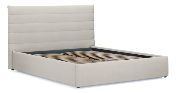Кровать Амалия 160 велюр светло-бежевый с ортопедическим основанием и подъемным механизмом