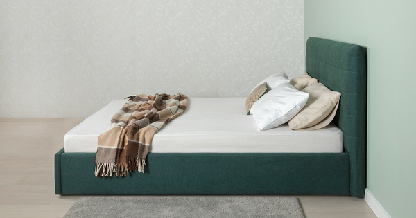 Кровать Амалия 160 велюр темный серо-зеленый с ортопедическим основанием и подъемным механизмом