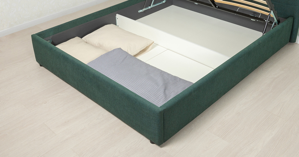 Кровать Амалия 160 велюр темный серо-зеленый с ортопедическим основанием и подъемным механизмом
