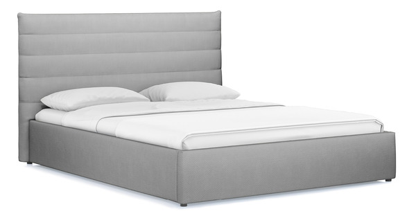 Кровать Амалия 160 велюр серебристый серый с ортопедическим основанием и подъемным механизмом