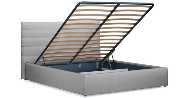 Кровать Амалия 160 велюр серебристый серый с ортопедическим основанием и подъемным механизмом