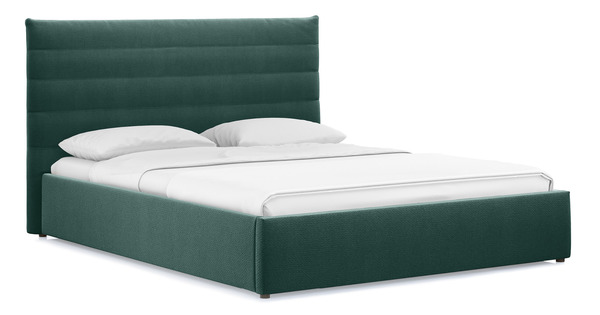 Кровать Амалия 160 велюр темный серо-зеленый с ортопедическим основанием и подъемным механизмом