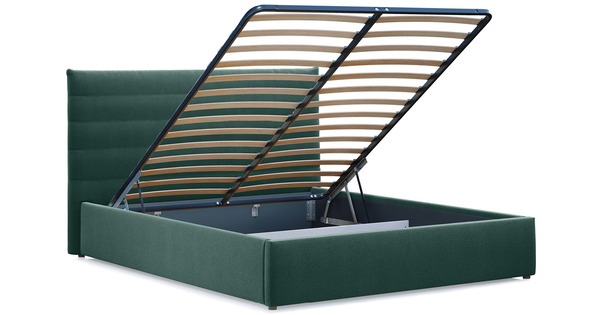 Кровать Амалия 160 велюр темный серо-зеленый с ортопедическим основанием и подъемным механизмом