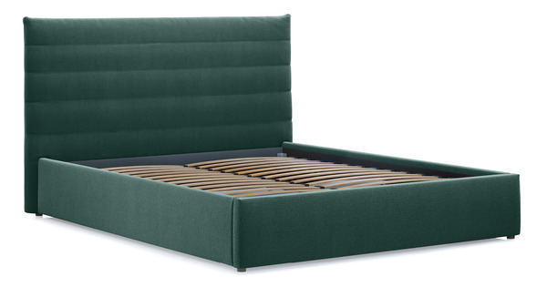 Кровать Амалия 160 велюр темный серо-зеленый с ортопедическим основанием и подъемным механизмом