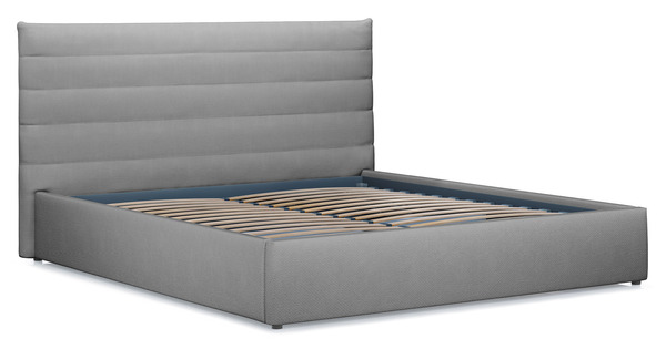 Кровать Амалия 180 велюр серебристый серый с ортопедическим основанием и подъемным механизмом