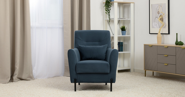 Кресло для отдыха Барселона ТК 674 велюр Diagonal 999 синий