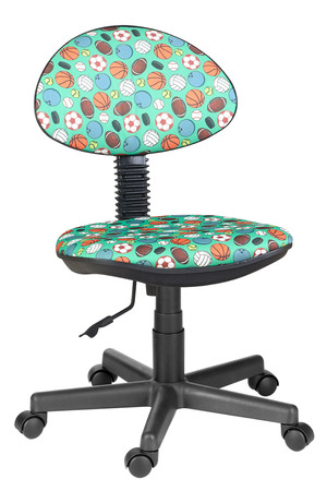 Детское кресло без подлокотников Логика обивка ткань саржа Т61 машины на сером, крестовина пластик, без качания