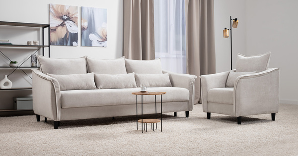 Диван-кровать прямой Берта ТД 770 велюр Mirage dove серый