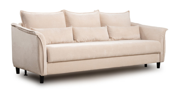 Диван-кровать прямой Берта ТД 771 велюр Mirage semolina молочный