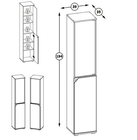 Шкаф Бостон 13.155 дуб эндгрейн элегантный, милк рикамо софт ПВХ