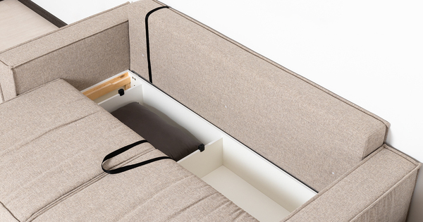 Диван-кровать прямой Бруно ТД 236 рогожка серо-бежевый