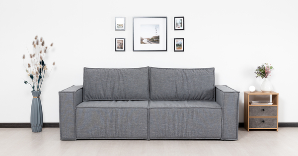 Диван-кровать прямой Бруно ТД 237 рогожка серый