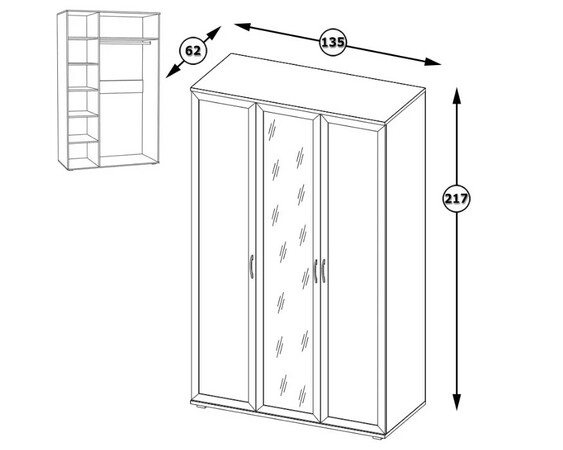 Шкаф для одежды Бьянка 1782/02 ясень анкор светлый