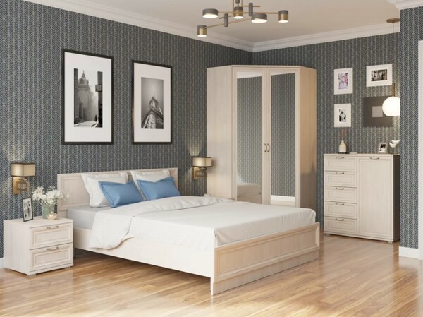 Кровать Бьянка 502 140 с ортопедическим основанием ясень анкор светлый