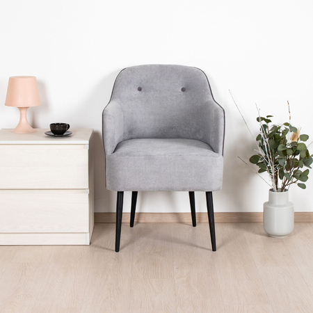 Кресло для отдыха Селеста ТК 476 велюр серебристый серый, жаккард бело-серый, графитово-серый