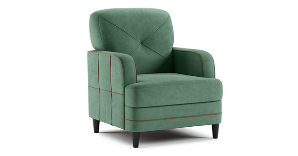 Кресло для отдыха Черри ТК 288 велюр Irida 09 зеленый, Эвита шоколад бежево-коричневый