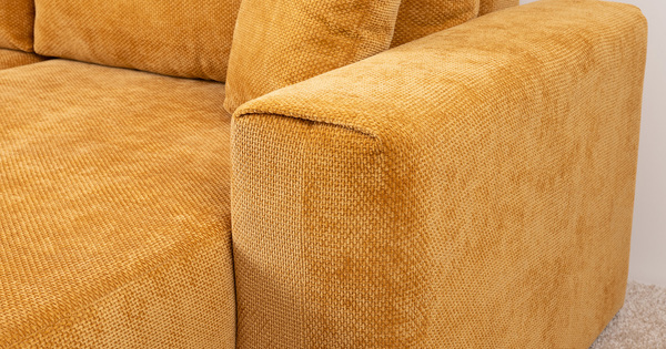 Диван-кровать угловой Оксфорд 714 композиция 1, шенилл STORM 8 горчичный, модульная система, сборка на любую сторону