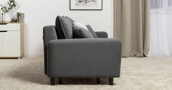 Диван-кровать прямой Дакота ТД 586 велюр Vendetta 11 графитовый серый, Albus Zemin 1735 z1 col 2 белый, Romeo 06