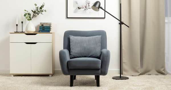 Кресло для отдыха Дакота ТК 584 велюр Vendetta 24 синий, Riga 1598 z1 col 20 серо-голубой