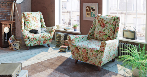 Дали, кресло арт. ТК 209 велюр лилии цветные