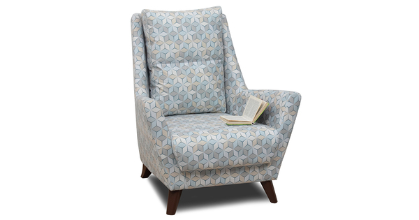 Дали, кресло арт. ТК 218 велюр серый, голубой, бежевый