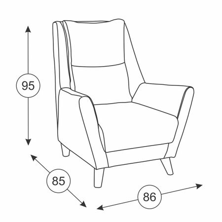 Дали, кресло арт. ТК 218 велюр серый, голубой, бежевый