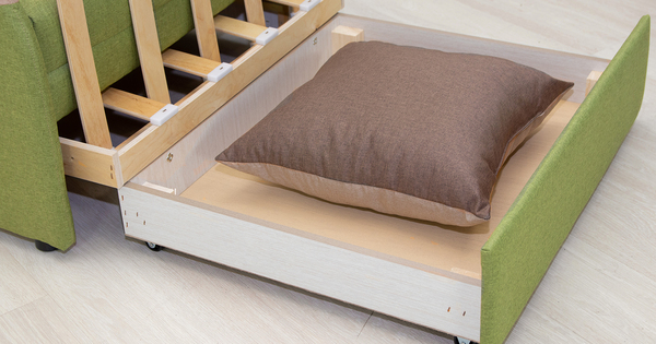 Диван-кровать Громит (85) ТД 131/1 рогожка лиственный зеленый