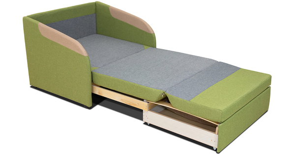 Диван-кровать Громит (85) ТД 131/1 рогожка лиственный зеленый