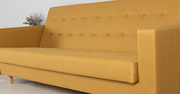 Диван-кровать прямой Гарнет ТД 435 рогожка горчичный