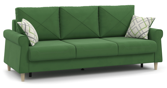 Диван-кровать прямой Иветта ТД 356 велюр лиственный зеленый