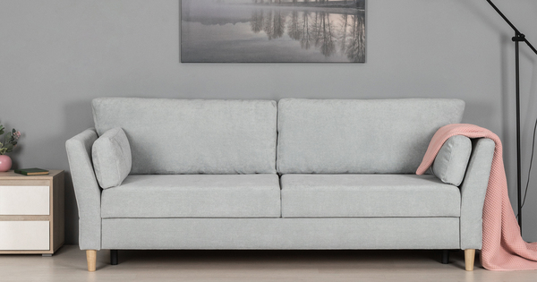 Диван-кровать прямой Олби ТД 466 шенилл серебристый серый