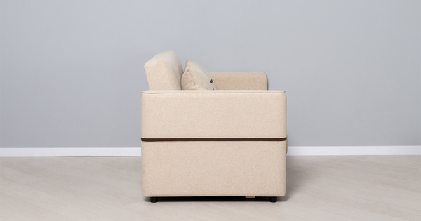 Диван-кровать прямой Рон ТД 440 рогожка бежевый, темно-коричневый