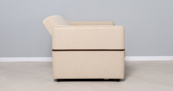 Диван-кровать прямой Рон ТД 440 рогожка бежевый, темно-коричневый