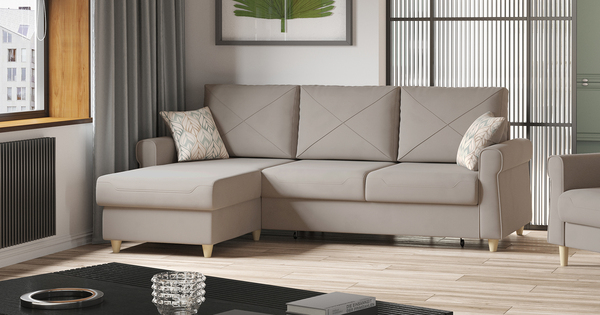 Диван-кровать угловой Иветта ТД 354 велюр латте