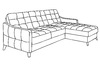 Диван-кровать угловой Римини 1 велюр Velutto 11 сиреневый (2Т-1Пф, 1Пф-2Т)