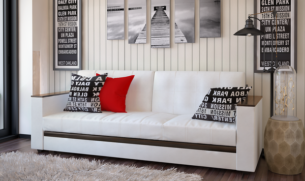 Диван прямой Атлант кожзам бежевый