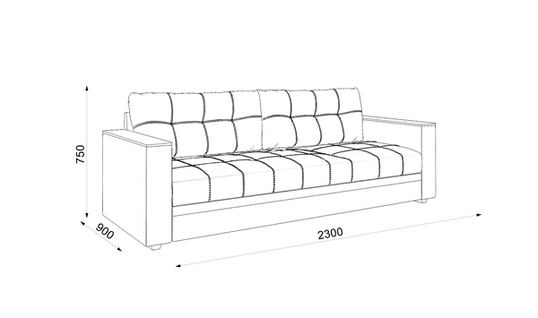 Диван прямой Атлант кожзам бежевый