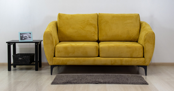 Диван прямой Дана (2М) ТД 363 искусственная замша горчичный