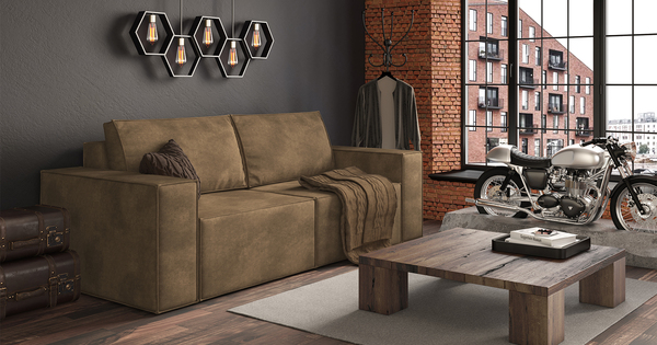 Диван прямой Пола ТД 206 искусственная замша ореховый